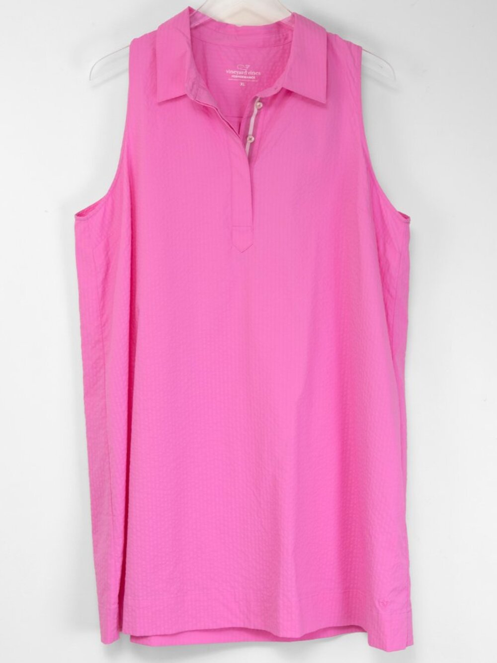 Vineyard Vines Harbor Sleeveless Popover Dress Short Sleeve Tearose Pink Size XL